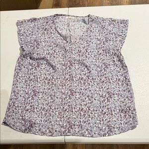 Maurices Lavender and White Floral Blouse